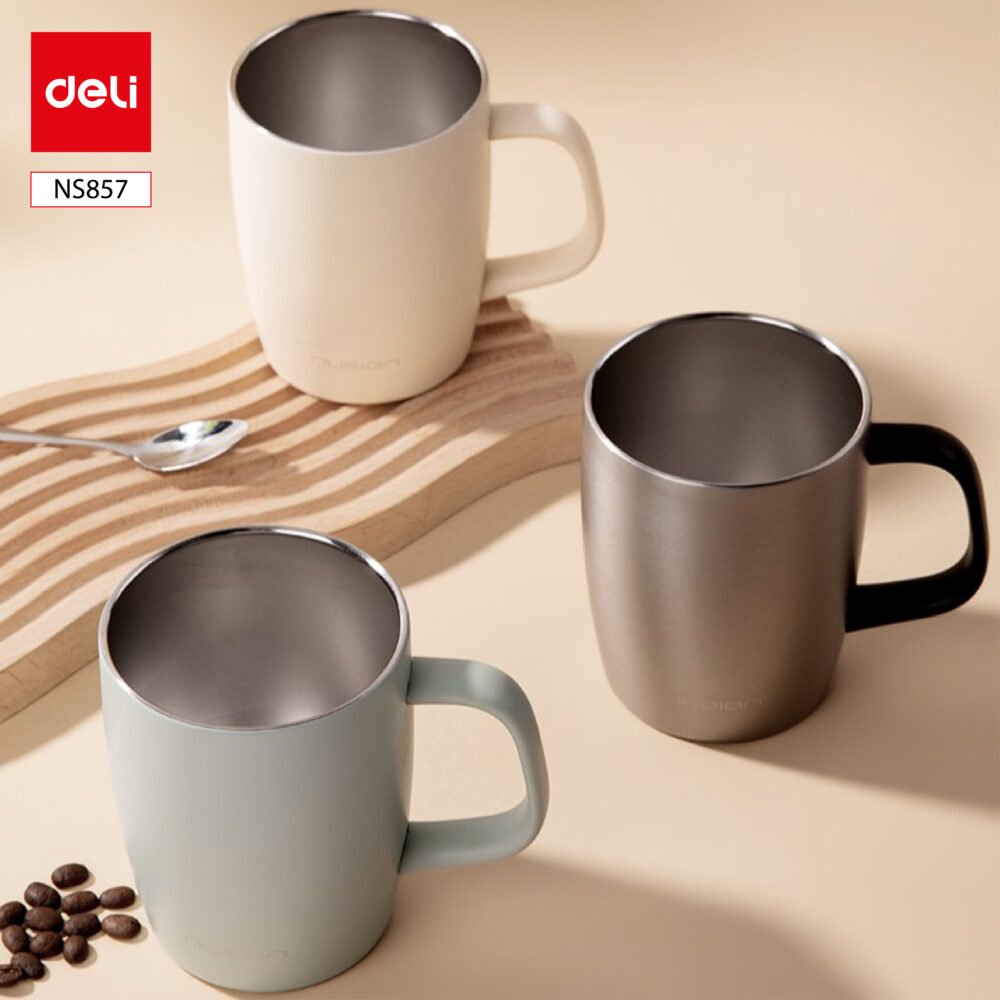 ديلي كوب معدني - مقادم للصدا - 400 مل - أخضر/ رمادي/ أبيض - NS857