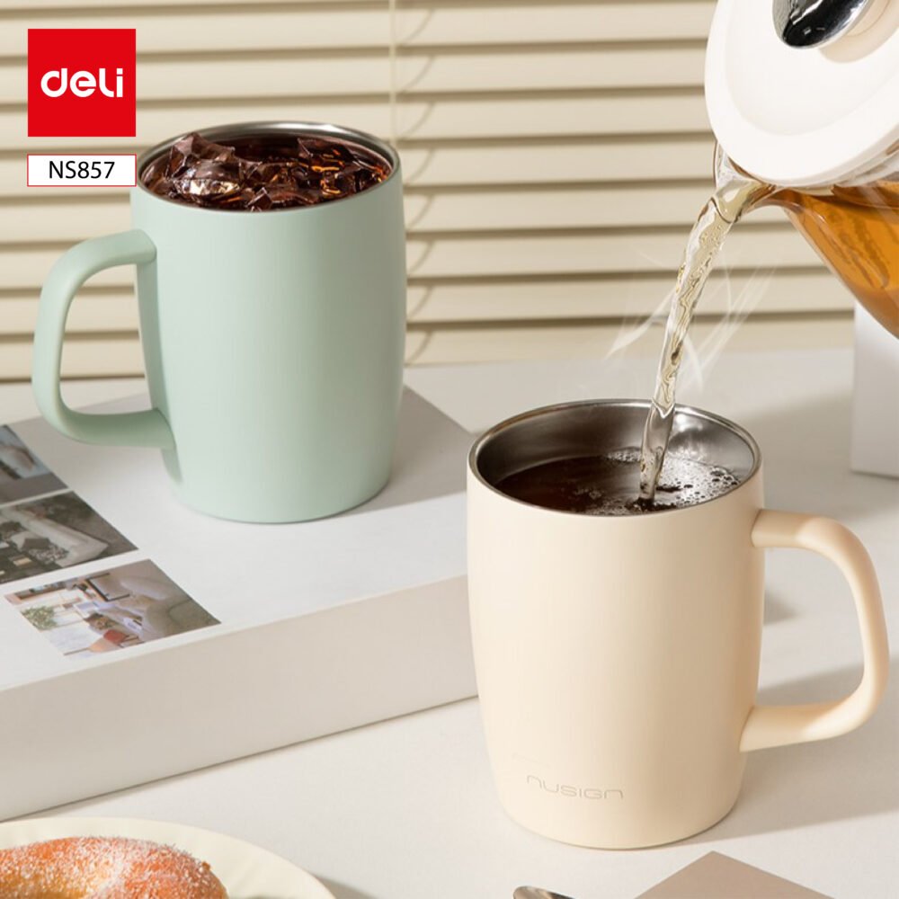 ديلي كوب معدني - مقادم للصدا - 400 مل - أخضر/ رمادي/ أبيض - NS857