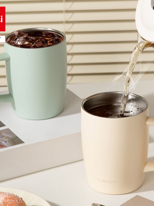 ديلي كوب معدني - مقادم للصدا - 400 مل - أخضر/ رمادي/ أبيض - NS857