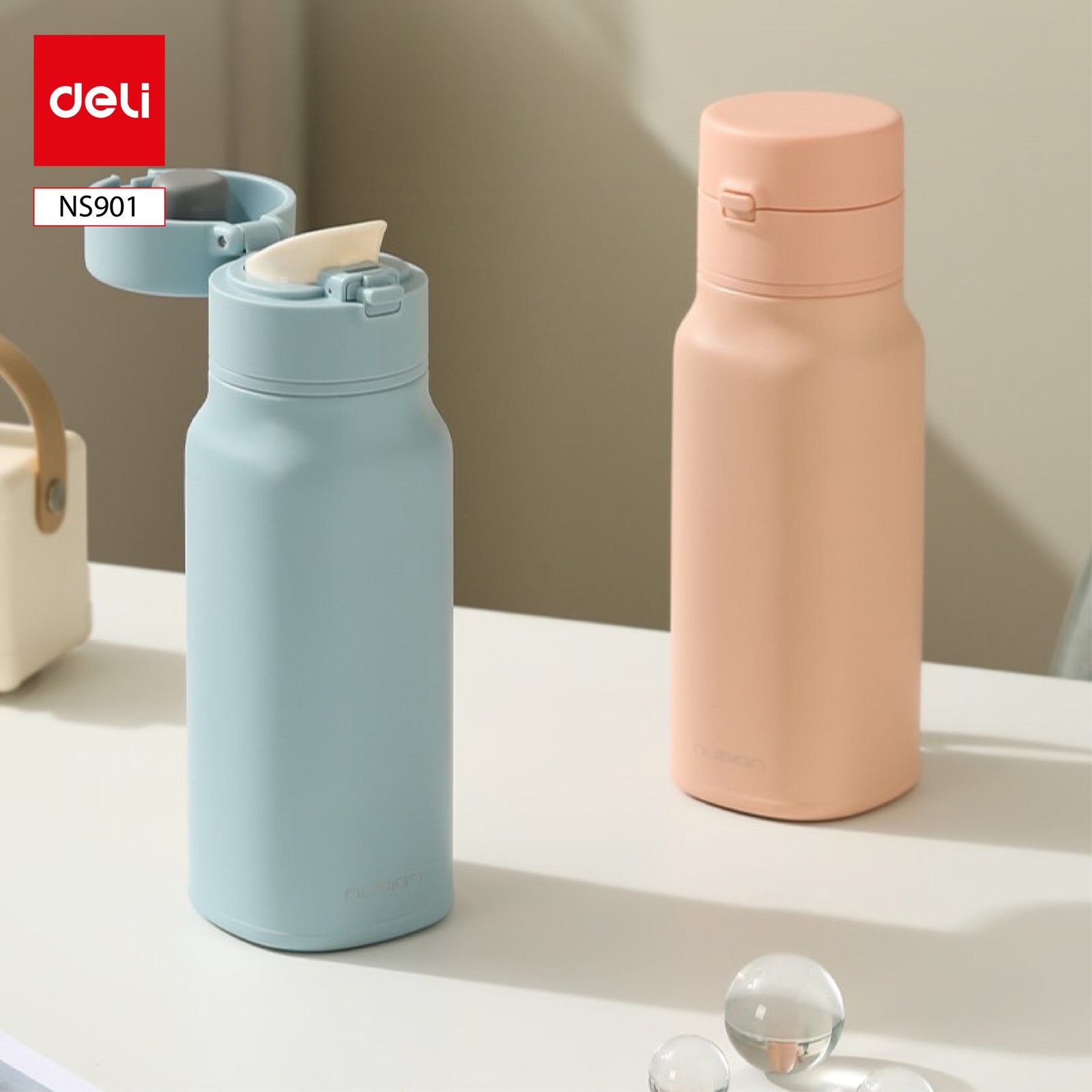 ديلي مطرة حافظة حرارة - 6 ساعات - 380 مل - زهر/ أزرق - NS901