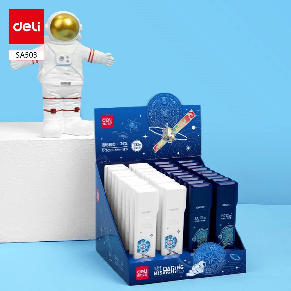 SH205 (3) ديلي غيار قلم رصاص كباس - 0.5 مم - 2B - طول 9 سم - أسود - SH205