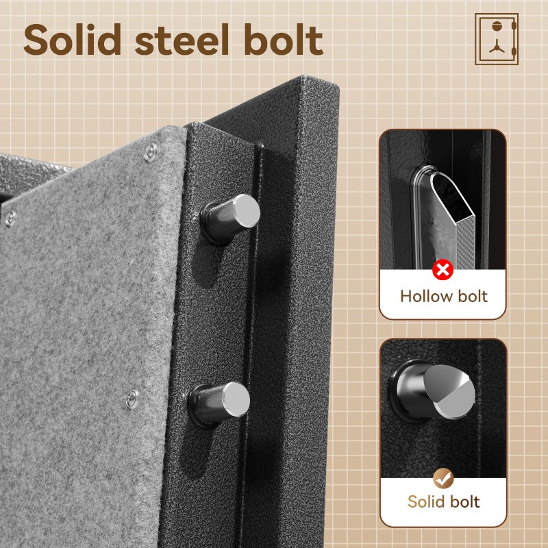 ديلي خزنة معدنية - مقاومة للحريق - حماية (أرقام + مفتاح) - 72 كغ - 80*45*40 سم - بني - ET602