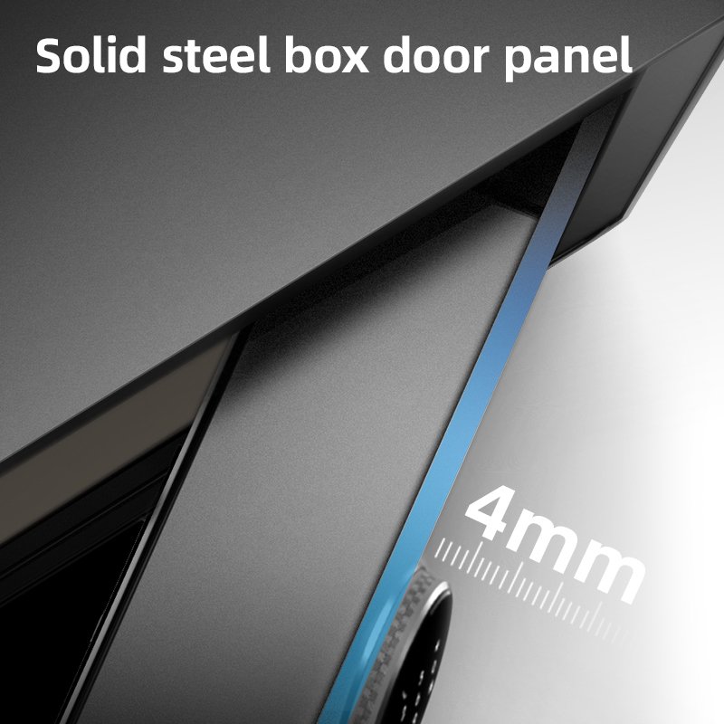 T632 (5) ديلي خزنة معدنية مقبض دائري ببصمة - حماية (أرقام +بصمة + مفتاح) - 24.5 كغ - قياس 46*44*66.5 سم - أسود - ET632