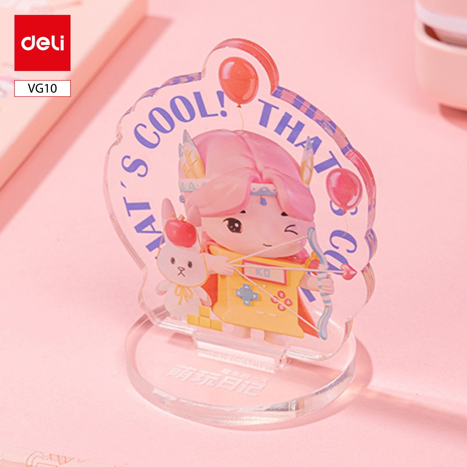 ديلي مجموعة هدية - قرطاسية مدرسية - (مبراة كهربائية*1، مكنسة كهربائية مكتبية*1، ممحاة كهربائية) - زهر - VG10