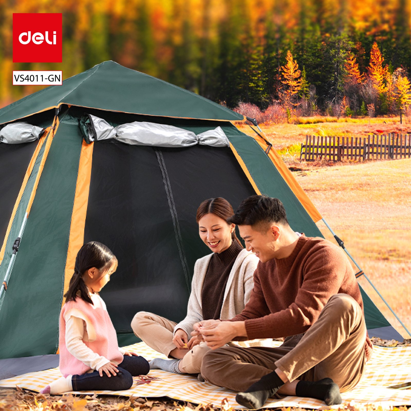 ديلي خيمة تخييم أوتوماتيكية - 210*210*120 (سم) - أخضر - VS4011-GN