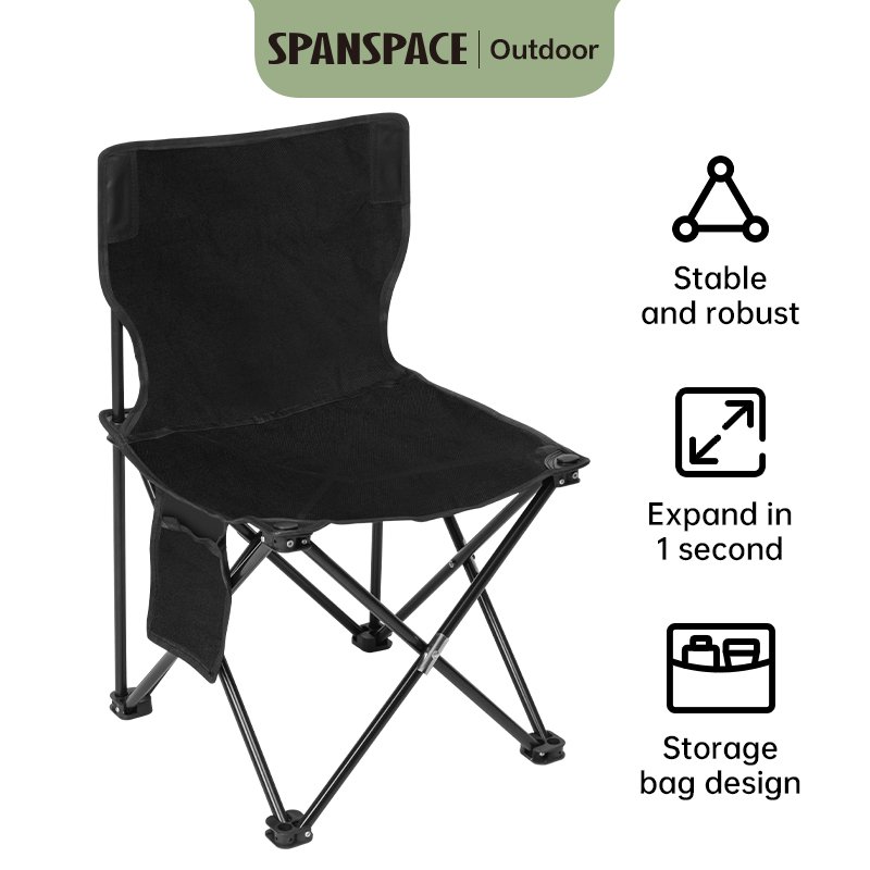 ديلي كرسي تخييم قابل للطي - حجم : 55*33*33(سم) - أسود - VS4107-BK
