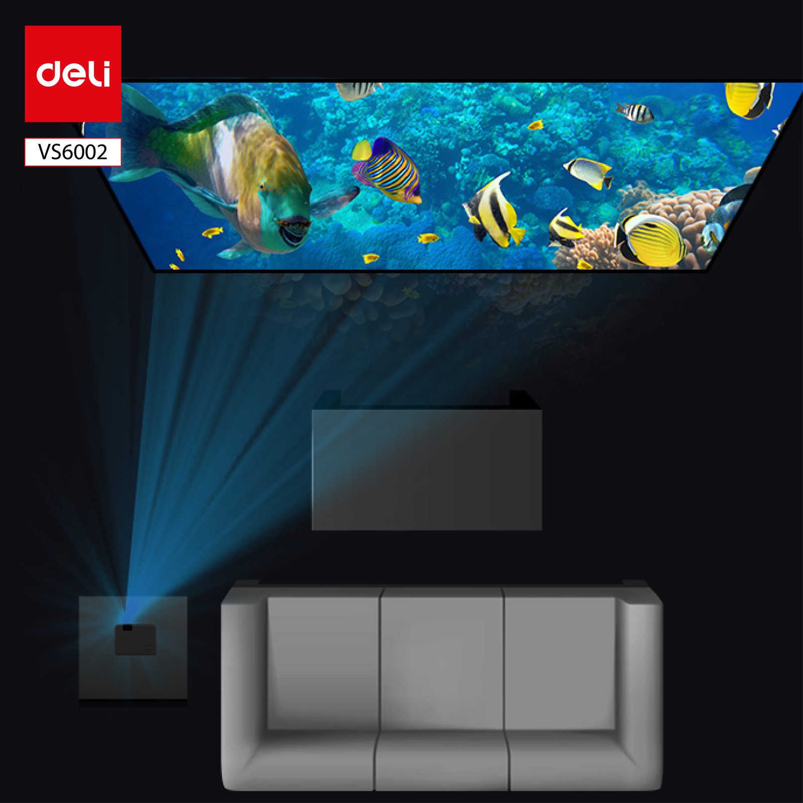 ديلي جهاز إسقاط ( بروجيكتور ) - رمادي - VS6002