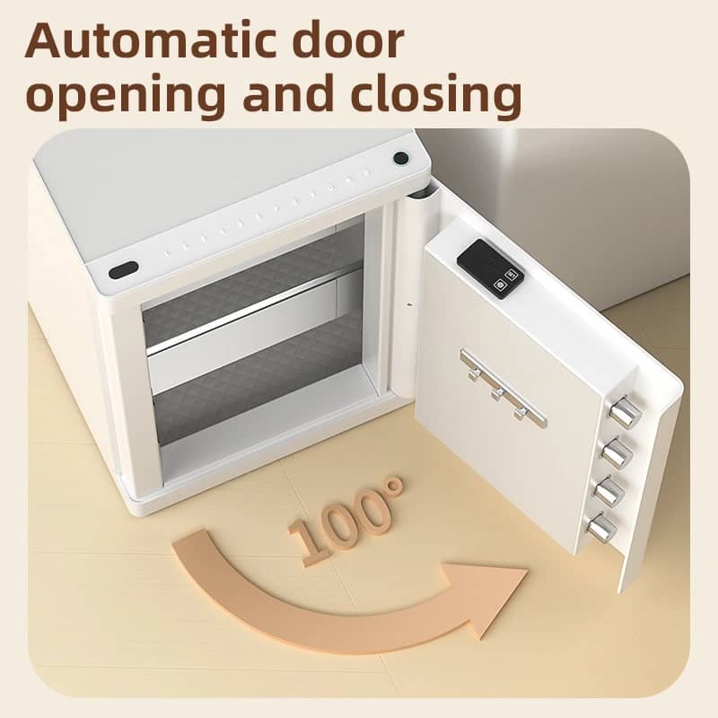 ديلي خزنة معدنية شكل براد مكتبي - حماية (أرقام +بصمة + مفتاح) - 40 كغ - 56*40*38- أبيض - ET606