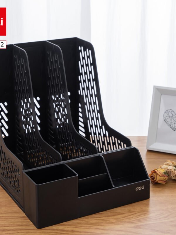 Z00122 (2) ديلي ستاند تصنيف طولي شبك - 3 أقسام - 255×320×275 مم - أسود - EZ00122