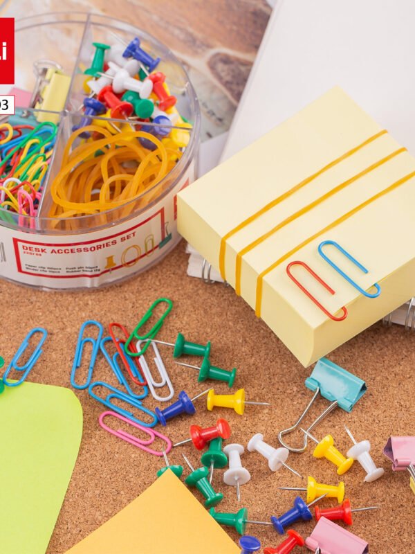 ديلي مجموعة تنظيم مكتب - مشبك، دبوس، ملقط، مطاط - ألوان مختلفة - EZ20703