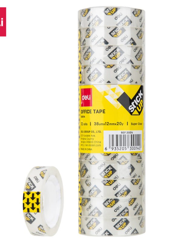 1 (1) ديلي بكرة شريط لاصق مكتبي 30 يارد - عرض 12 مم - شفاف - E30015
