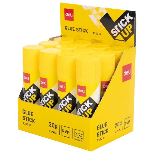 Deli Lem Stik Strong Adhesive PVP Glue Stick 20 gram EA20210 ديلي أصبع صمغ جاف - 20غ - أبيض - EA20210