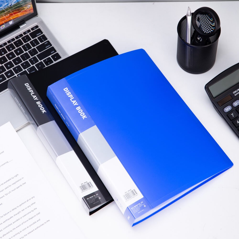 E38148 (9) ديلي مصنف كتاب صناعي - 60 صفحة - قياس A4 - أسود ، أزرق - E38148