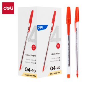 ديلي قلم حبر جاف - بدن شفاف - 1 مم - أحمر - EQ4-RD