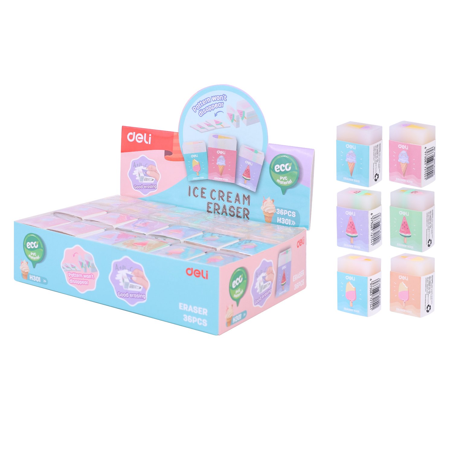 ديلي ممحاة - قياس 37.5*25*17 مم - شكل ايس كريم - EH301