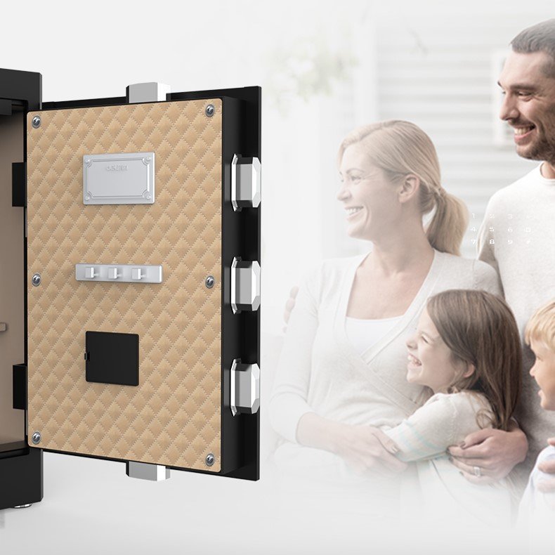 4043ES (4) ديلي خزنة معدنية مقبض مخفي - حماية (أرقام -مفتاح) - 37.5 كغ - 36*42*61 سم - أسود - 4043ES