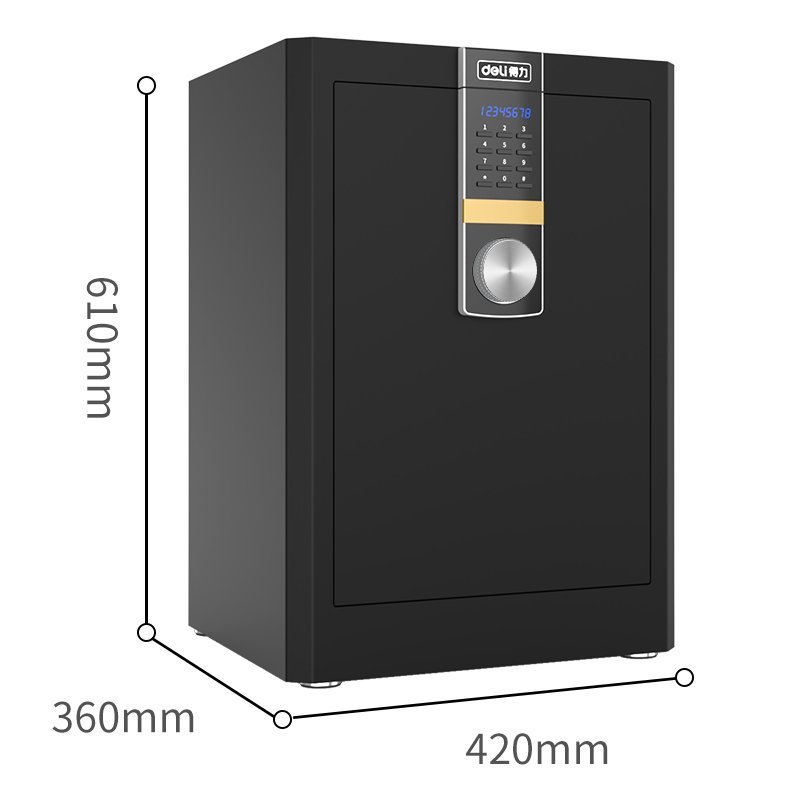 4043ES (3) ديلي خزنة معدنية مقبض مخفي - حماية (أرقام -مفتاح) - 37.5 كغ - 36*42*61 سم - أسود - 4043ES