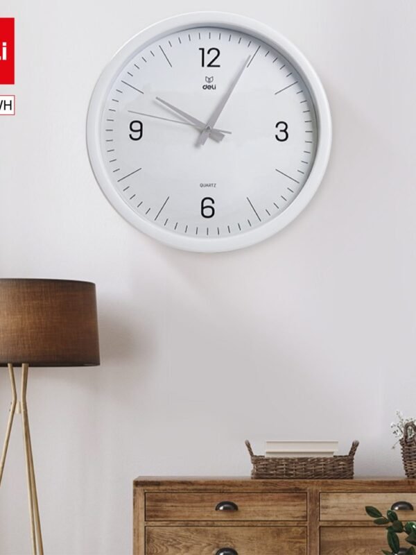 ديلي ساعة جدارية - 37 سم - أبيض - 9006S-WH