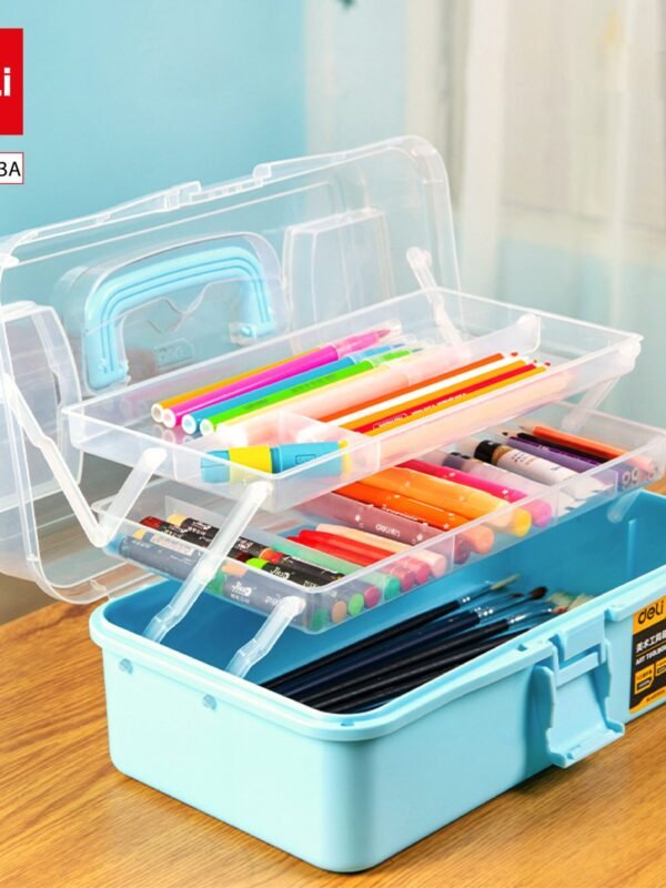 DL432013 5 (2) ديلي صندوق أدوات فنية - بلاستيك - 13 بوصة - وردي/ أزرق - DL432013A