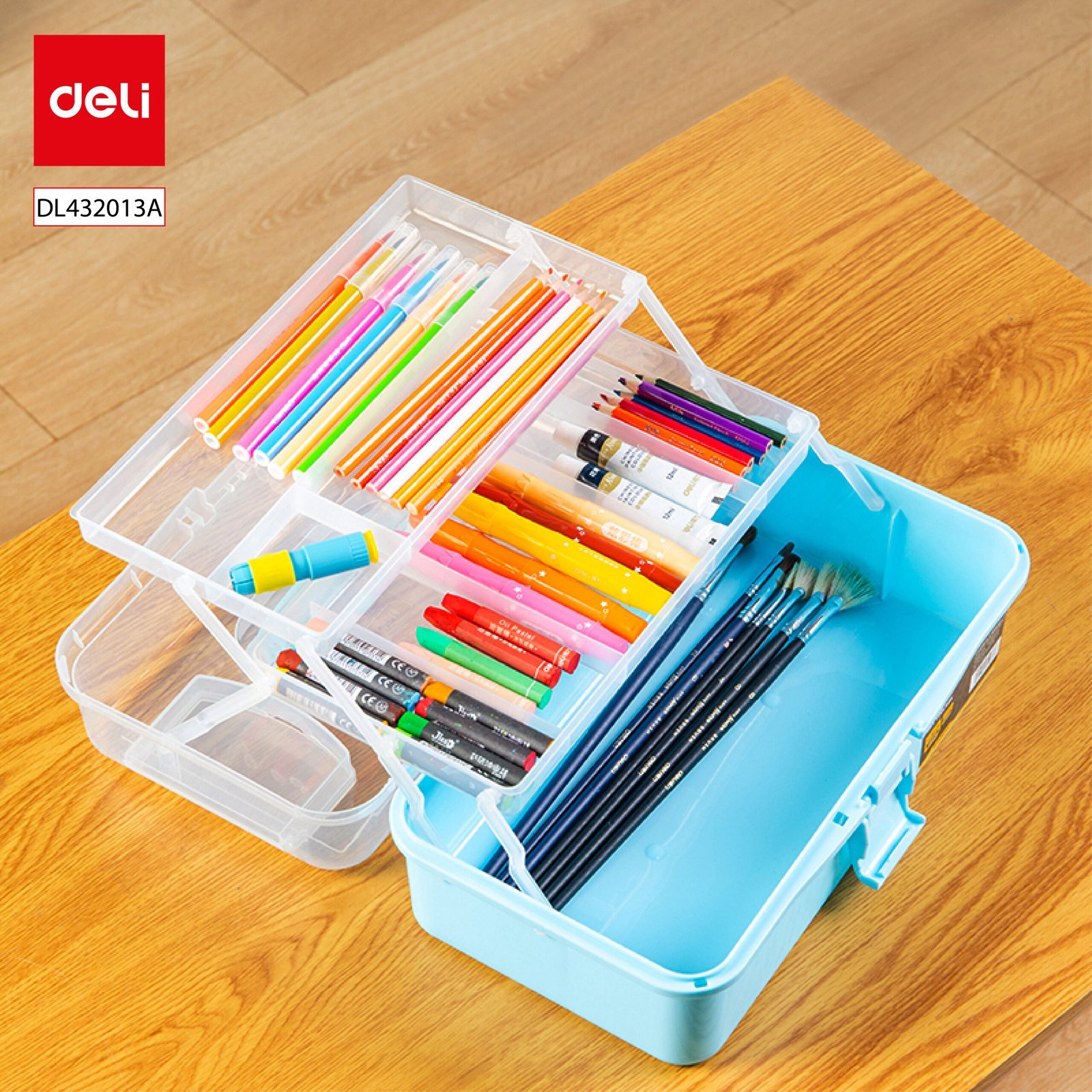 ديلي صندوق أدوات فنية - بلاستيك - 13 بوصة - وردي/ أزرق - DL432013A