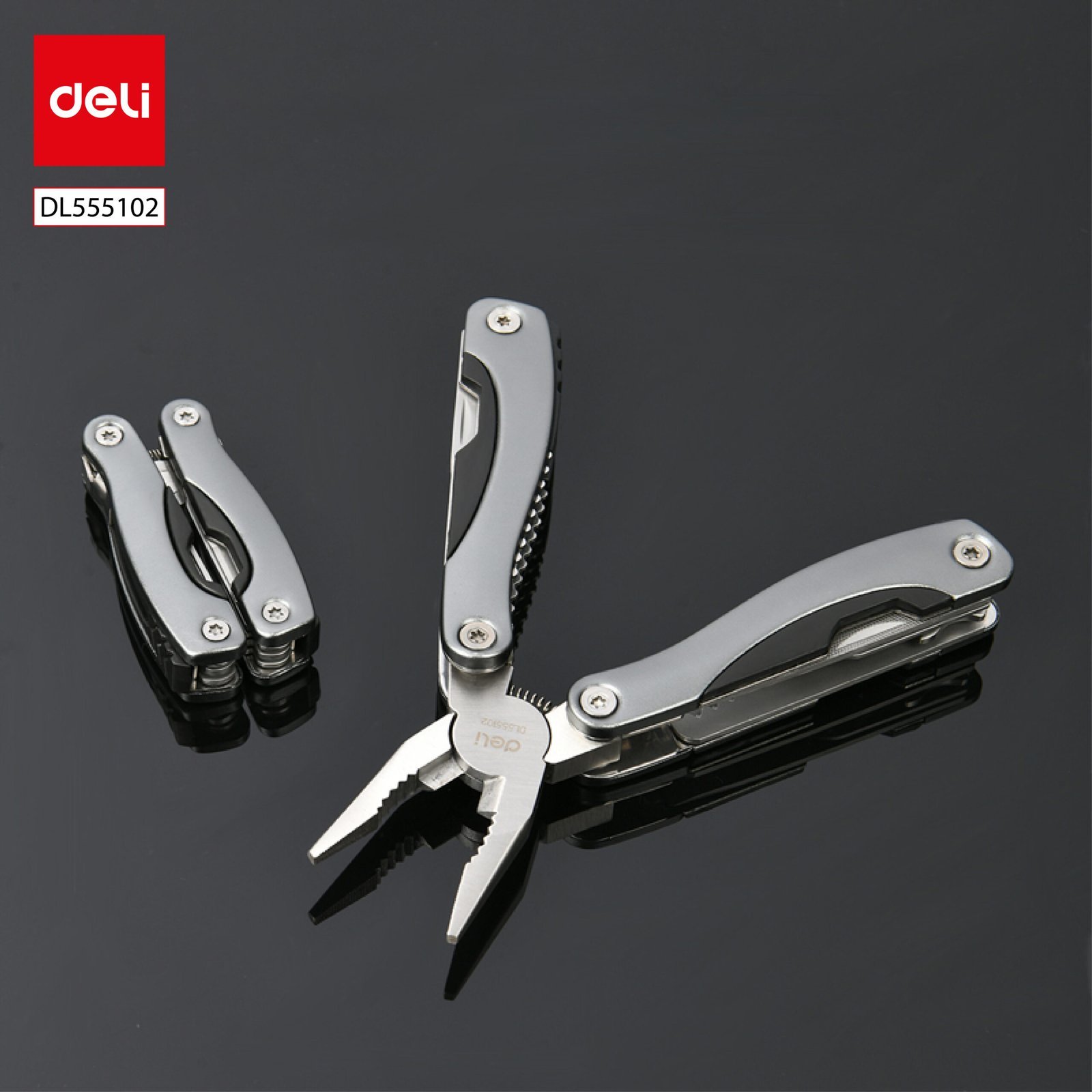 ديلي كماشة متعددة الاستخدامات قابلة للطي - 15 في 1 - رمادي - DL555102