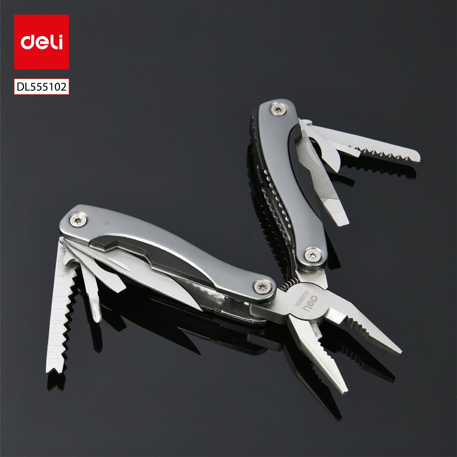 ديلي كماشة متعددة الاستخدامات قابلة للطي - 15 في 1 - رمادي - DL555102