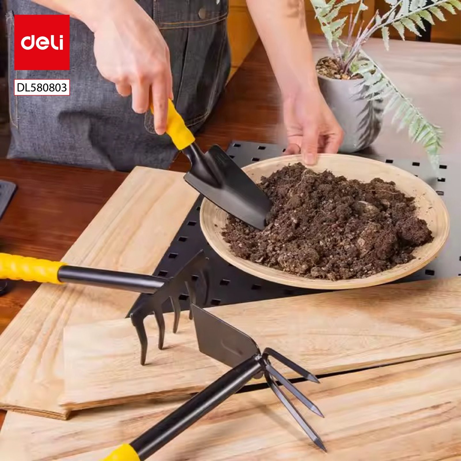ديلي مجموعة أدوات المزارع - مجرفة ومجرفة 3 في 1 - أخضر - DL580803