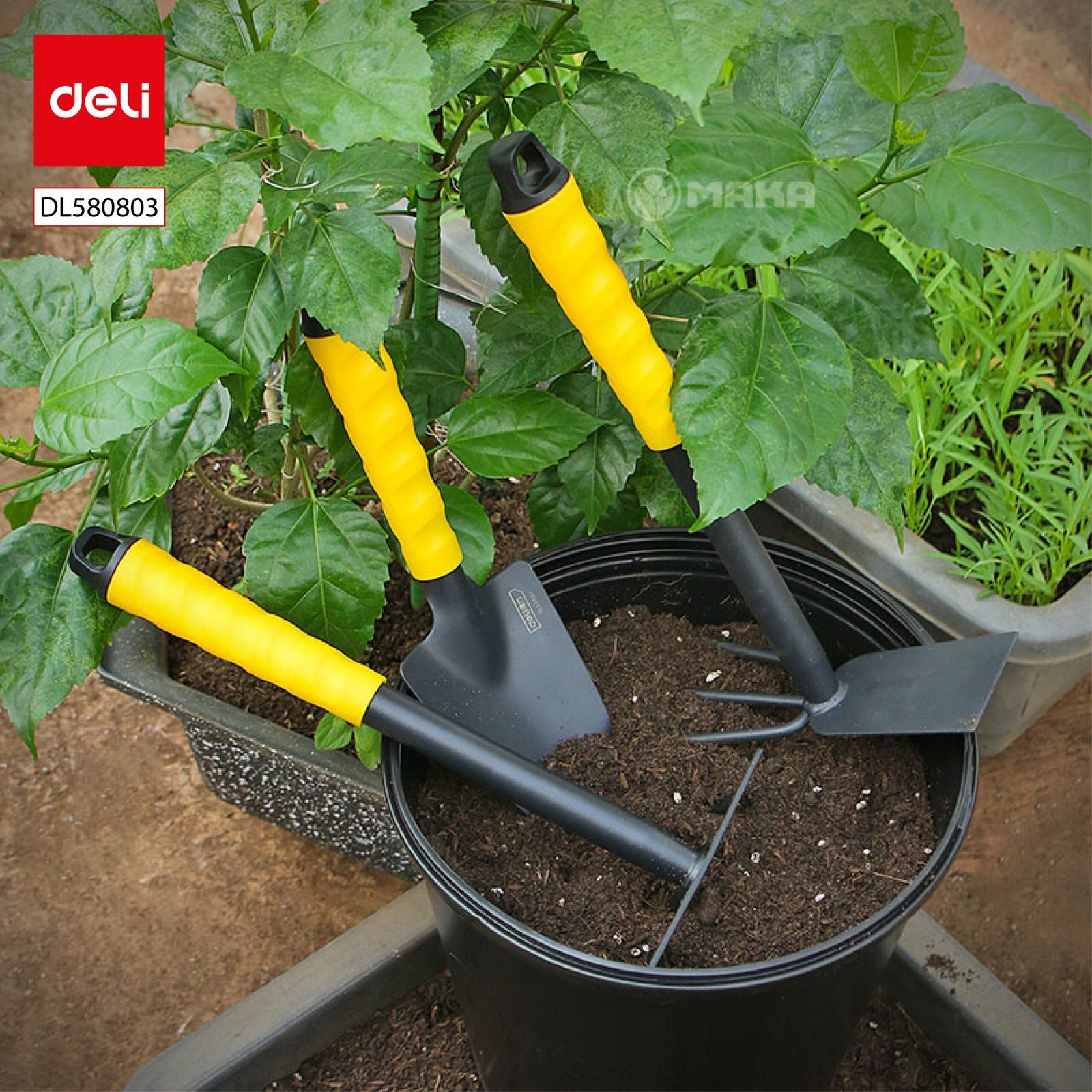 ديلي مجموعة أدوات المزارع - مجرفة ومجرفة 3 في 1 - أخضر - DL580803