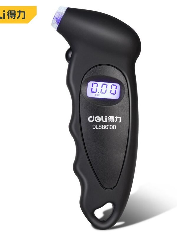 ديلي مقياس ضغط الإطارات الرقمي + تفريغ الهواء - عالي الدقة - مع إضاءة خلفية - أسود - DL886100