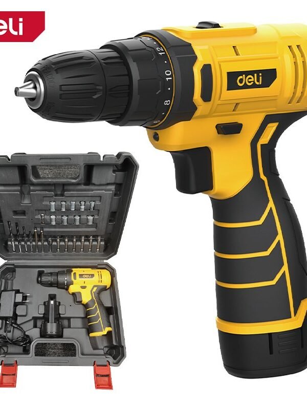 DZ12 (2) ديلي طقم مثقاب لاسلكي - 12 فولت 30 نيوتن متر 2.0 أمبير/ساعة*1 - أصفر - DL-DZ12-6A2