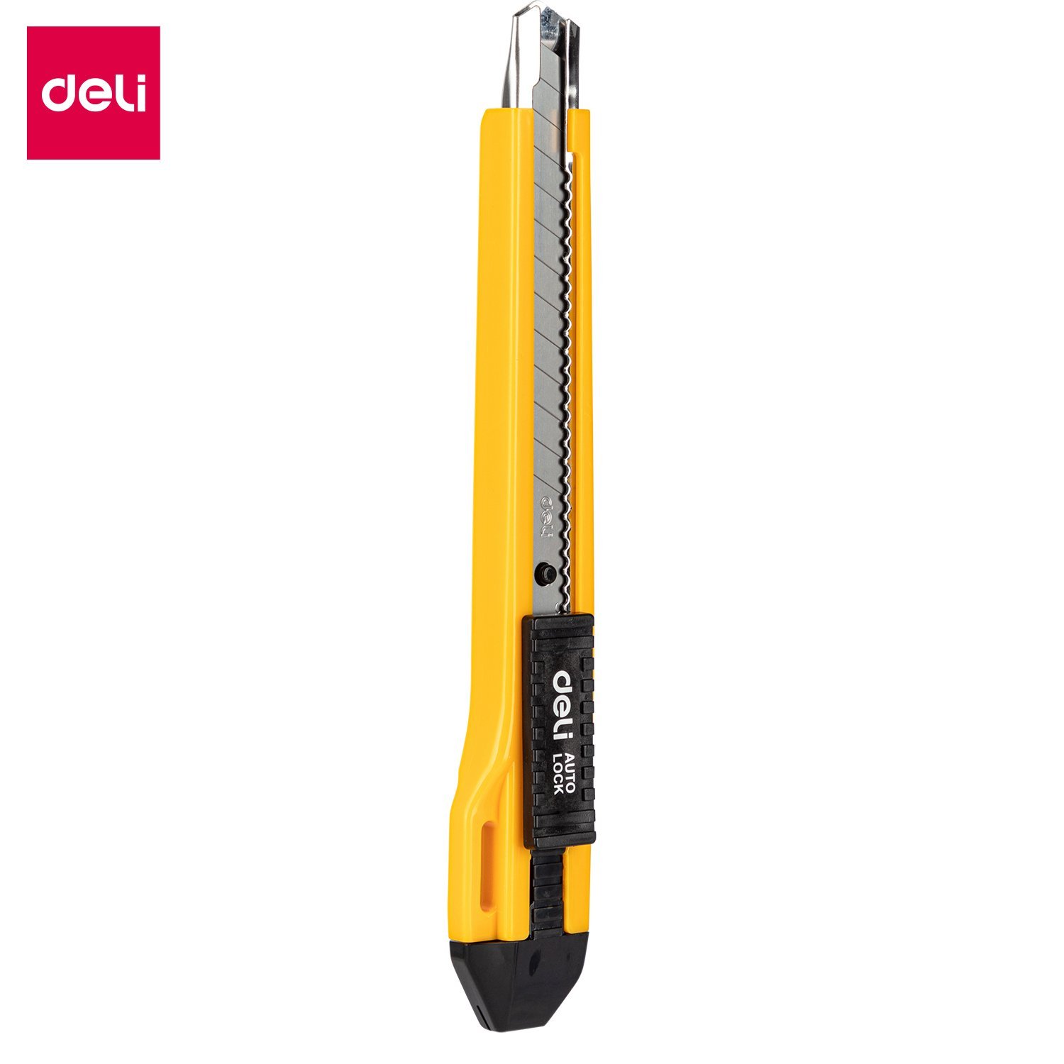 ديلي مشرط بلاستيك سكة معدن رفيع - قفل تلقائي - 140×21×15.8 مم - أصفر - E2031