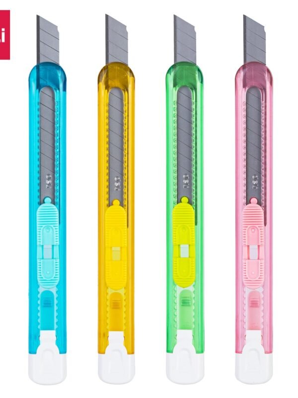 ديلي مشرط بلاستيك رفيع - 129.76*15.53*14.32 مم - (أصفر/أخضر/أزرق/زهر) - E2054