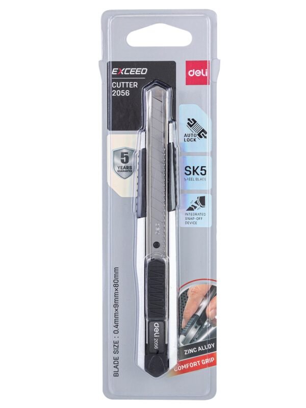 ديلي مشرط معدن رفيع - قفل تلقائي - 100×15×9 مم- فضي - E2056