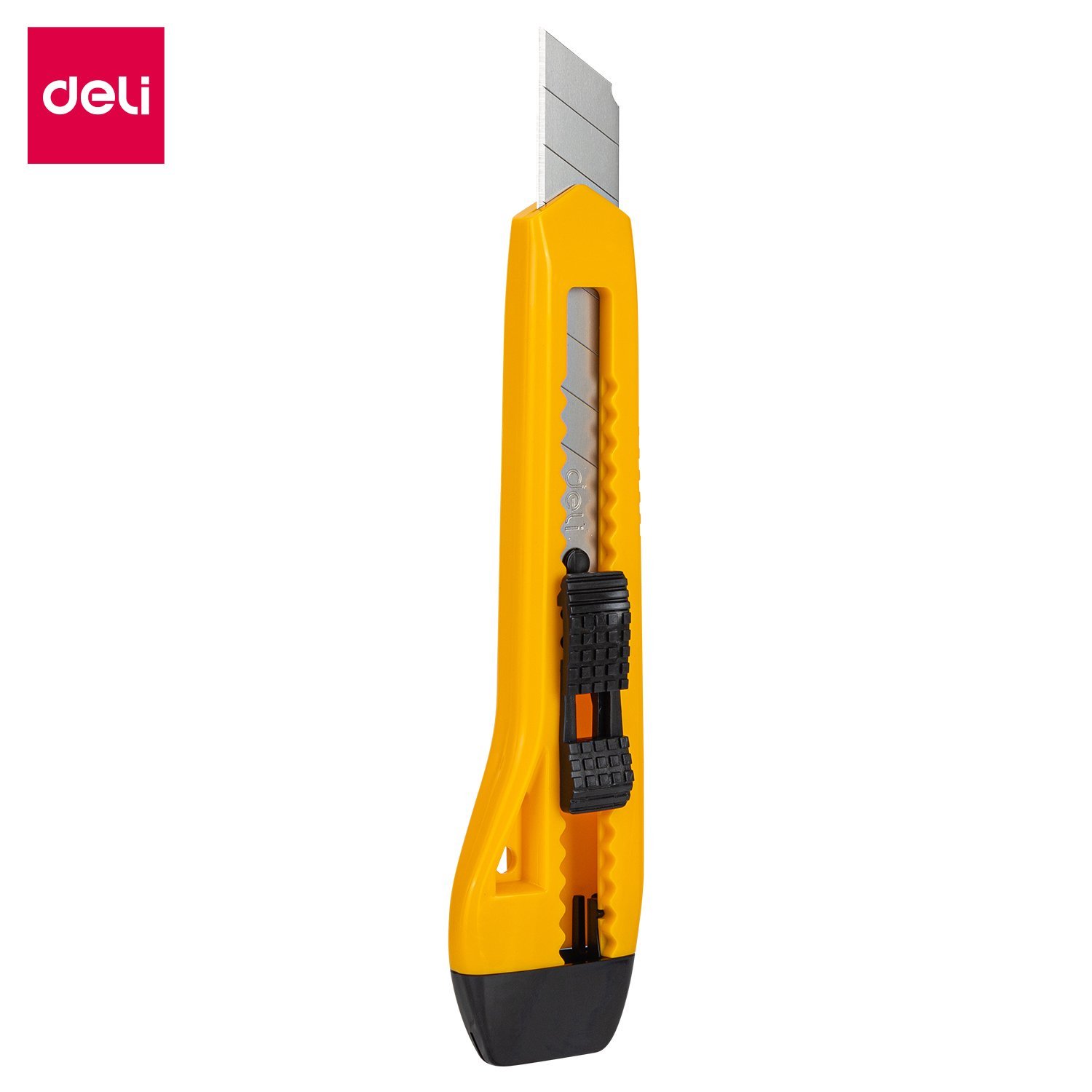 E2061 (4) ديلي مشرط بلاستيك عريض بقفل - 155×33×21 مم - نصلة 8 رأس - أصفر - E2061