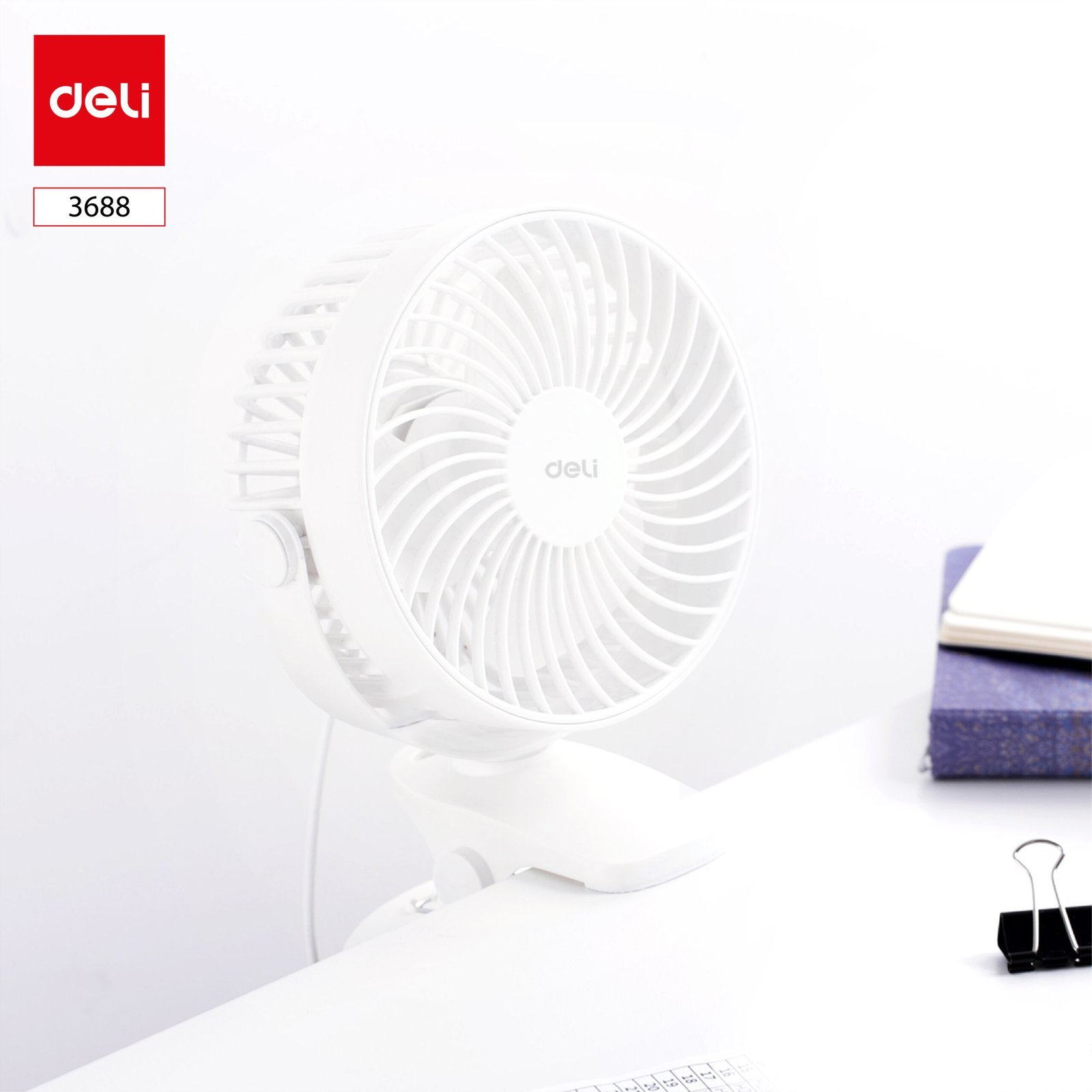 E3688 (2) ديلي مروحة - 3 وات، 5 بوصة - أبيض ، أسود - E3688