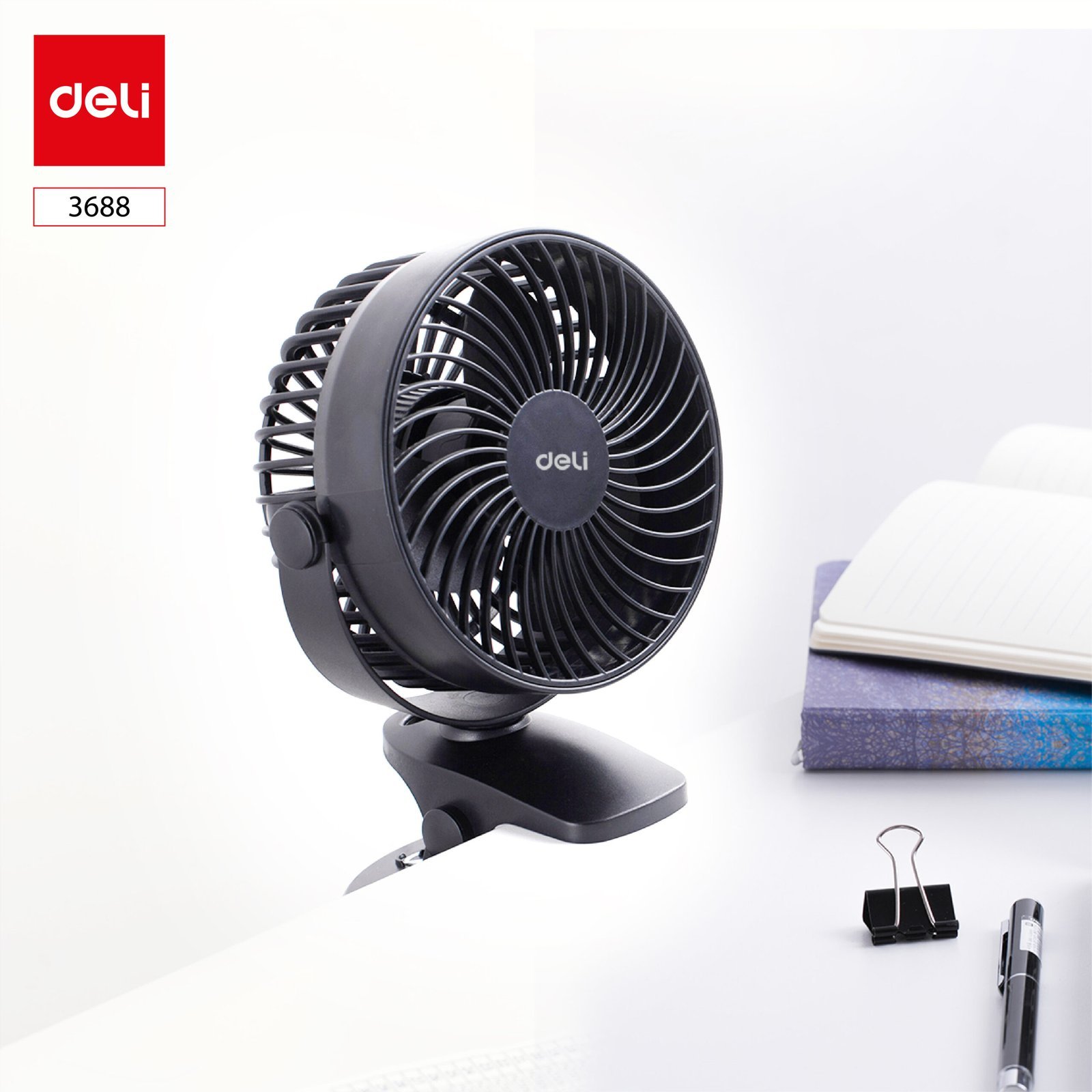 E3688 (4) ديلي مروحة - 3 وات، 5 بوصة - أبيض ، أسود - E3688