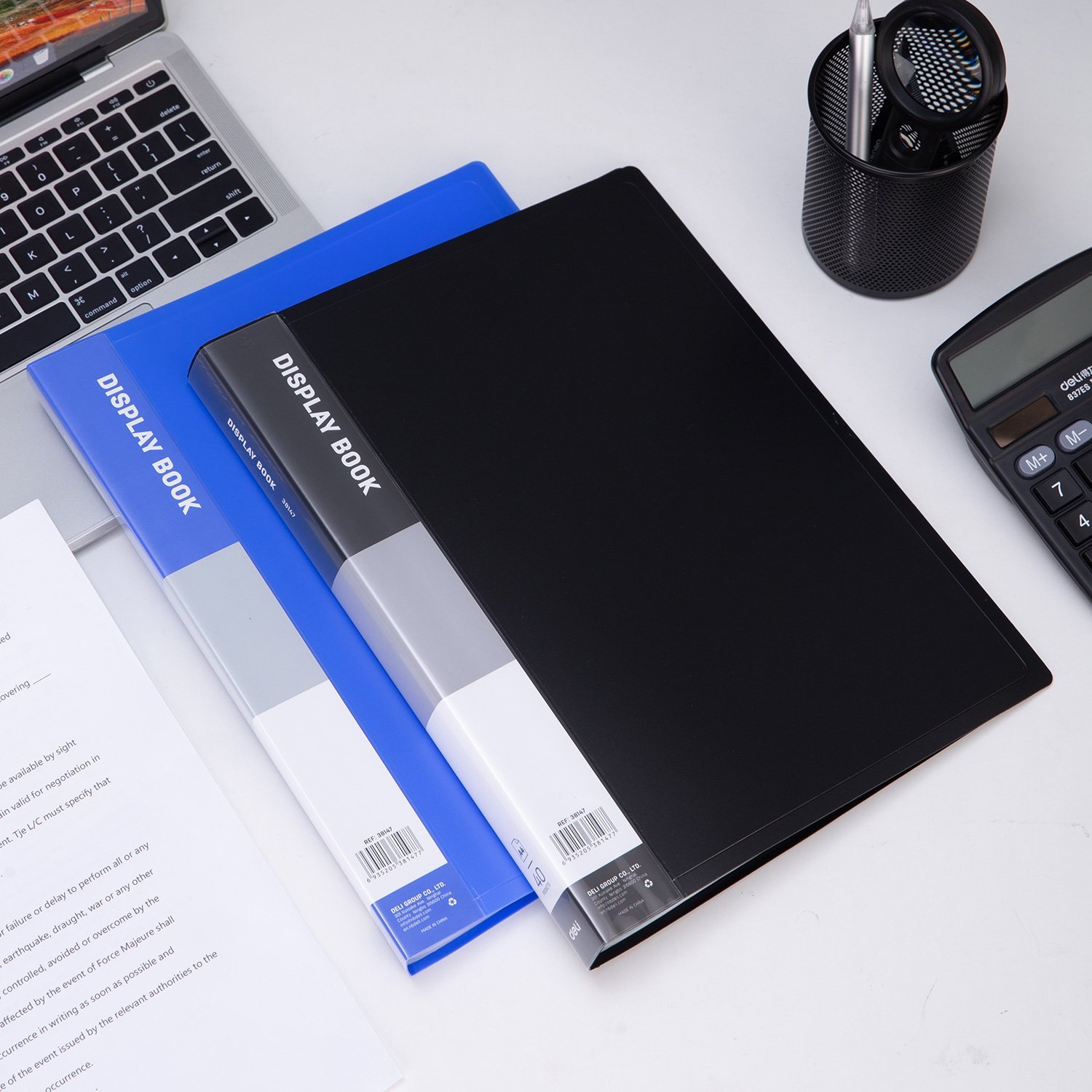 ديلي مصنف كتاب صناعي - 40 صفحة - قياس A4 - أسود ، أزرق - E38147