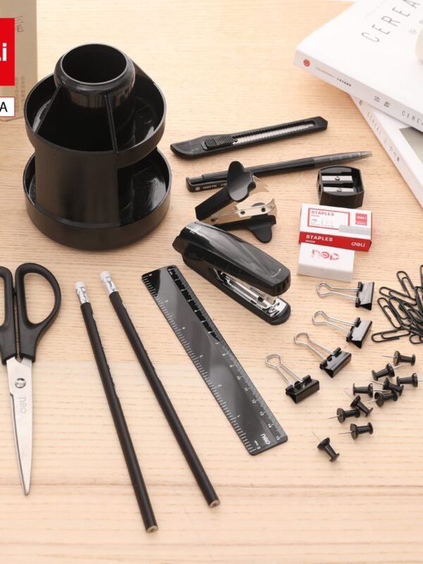 ديلي مجموعة قرطاسية عدة مكتب - φ110×170 مم - أسود - E38250A