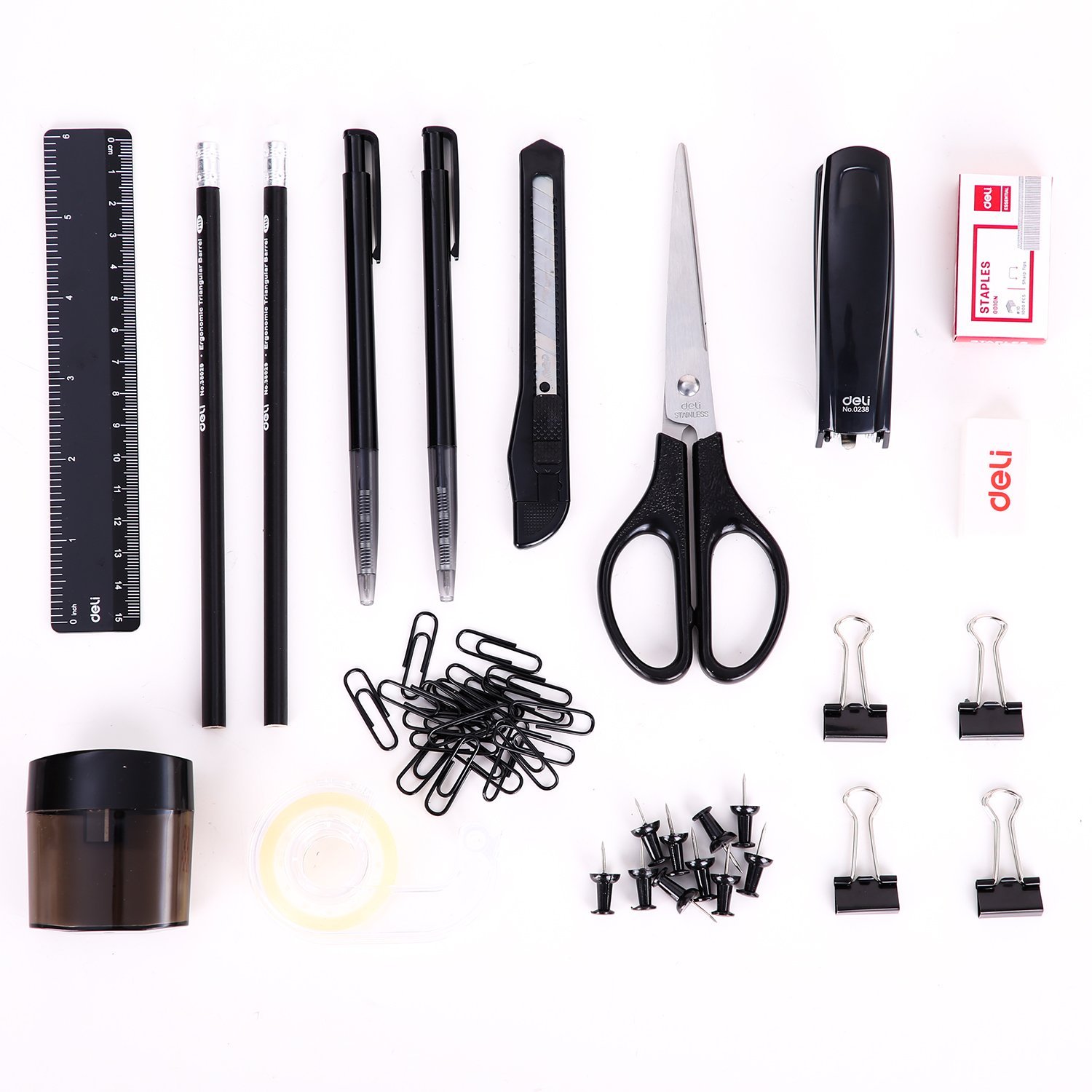 ديلي مجموعة قرطاسية عدة مكتب - φ153×145 مم - أسود - E38251A