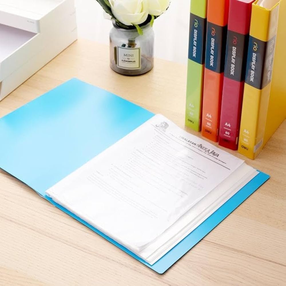 ديلي مصنف كتاب - 60 صفحة - قياس A4 - ألوان نيون (أزرق/ أحمر/ أخضر/ أصفر/ برتقالي) - E5035