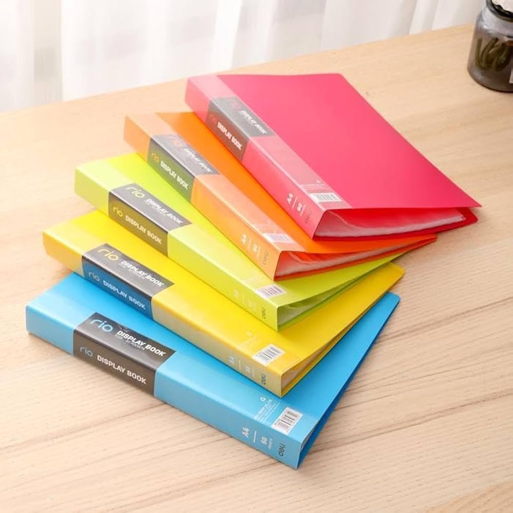 ديلي مصنف كتاب - 60 صفحة - قياس A4 - ألوان نيون (أزرق/ أحمر/ أخضر/ أصفر/ برتقالي) - E5035