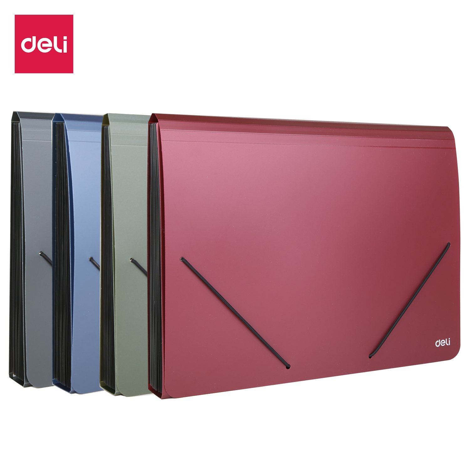 ديلي مصنف أقسام - 13 قسم - قياس A4 - إغلاق بمطاط - ألوان مختلفة - E5551