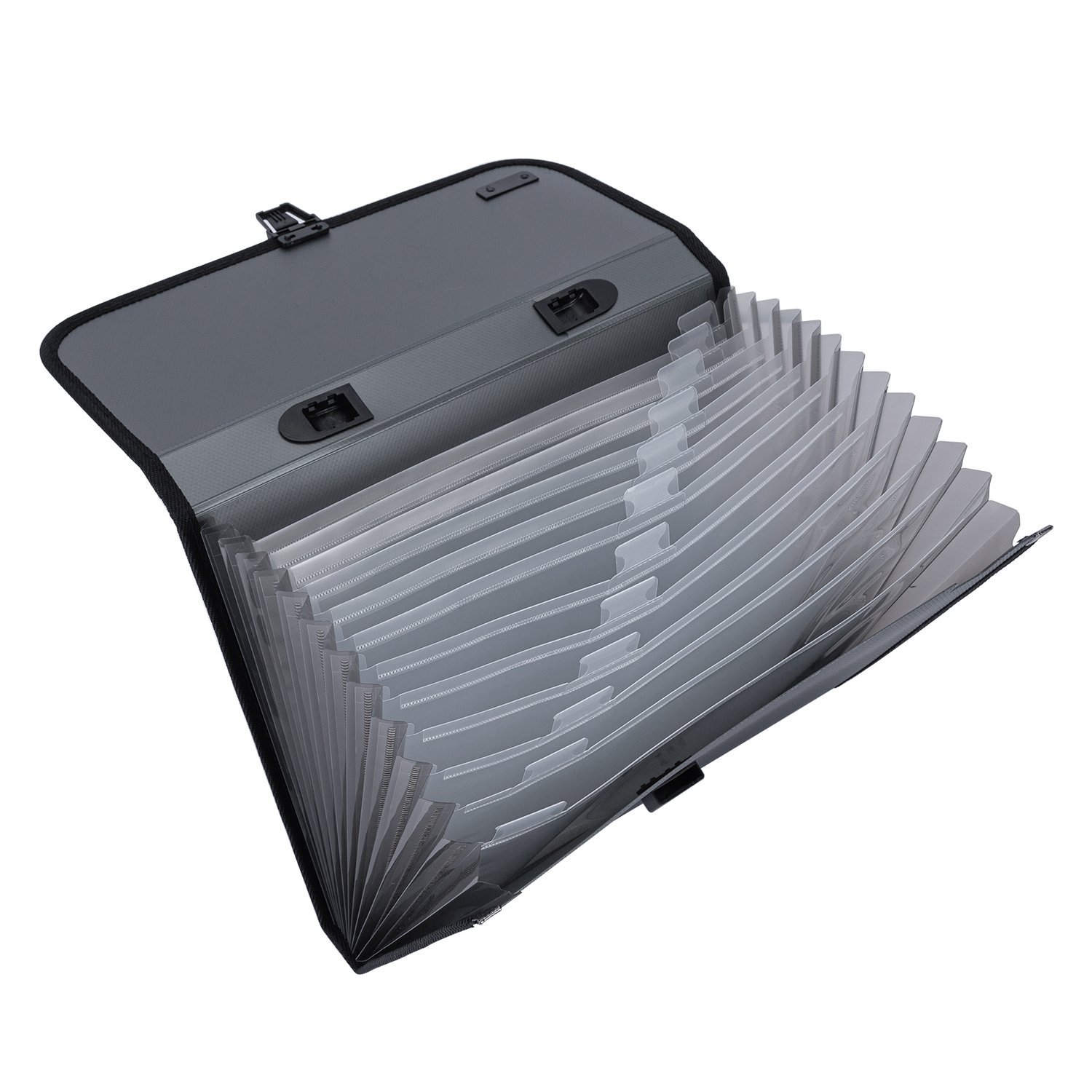 ديلي مصنف حقيبة 13 قسم - قياس A4 - مع مسكة - إغلاق بقفل - (رمادي /أزرق/ زيتي) - E5556