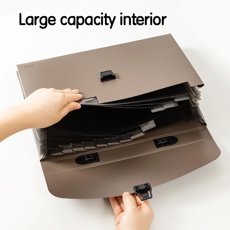 ديلي مصنف حقيبة 13 قسم - قياس A4 - مع مسكة - إغلاق بقفل - (برتقالي/أخضر /بترولي/ زيتي) - E5557