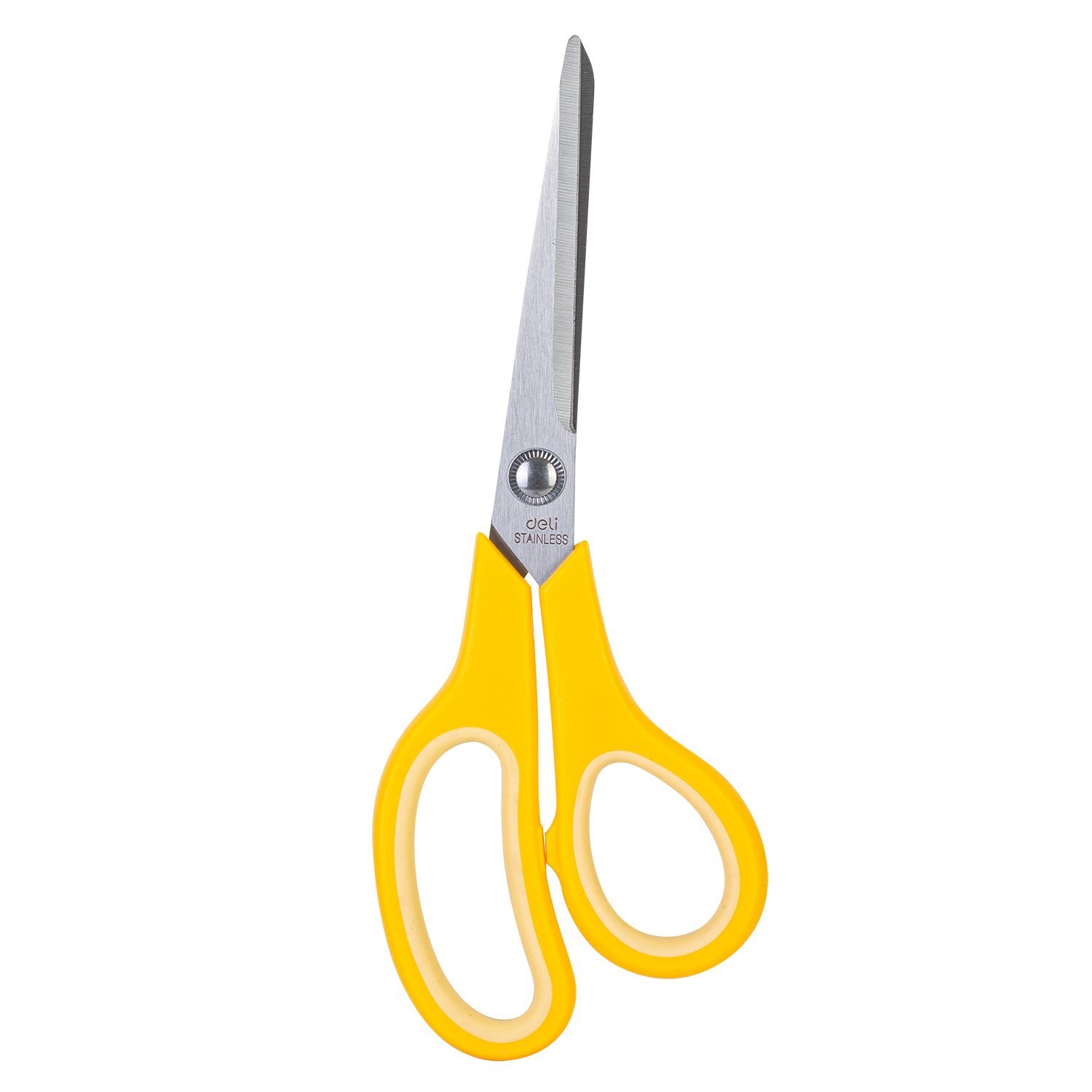 ديلي مقص معدن - مقبض بلاستيك ومطاط لونين - 19.5 سم - أسود، أصفر - E6002