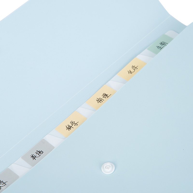 ديلي مصنف حقيبة - 8 أقسام - قياس A4 - إغلاق بكبسة - سماوي E72456