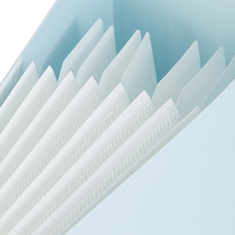 ديلي مصنف حقيبة - 8 أقسام - قياس A4 - إغلاق بكبسة - سماوي E72456