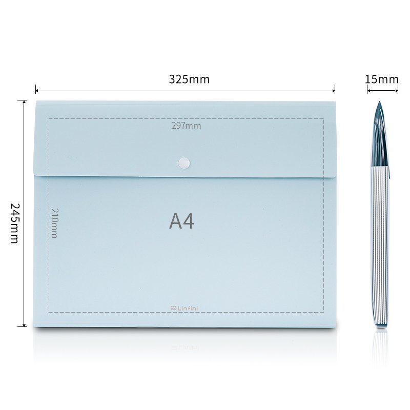 ديلي مصنف حقيبة - 8 أقسام - قياس A4 - إغلاق بكبسة - سماوي E72456