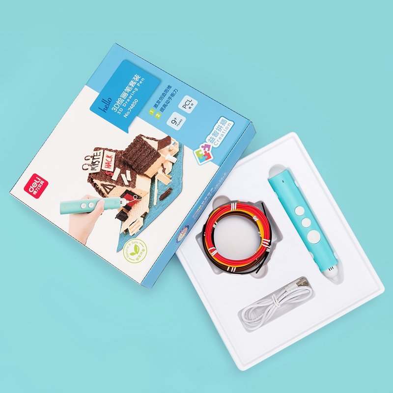 ديلي مجموعة أقلام طباعة ثلاثية الأبعاد - 5 ألوان/10 أمتار - أزرق - 74850