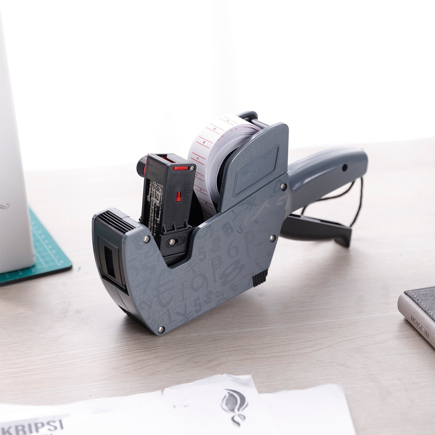 E7504 (3) ديلي مسدس تسعير - 8 خانات - رمادي - E7504